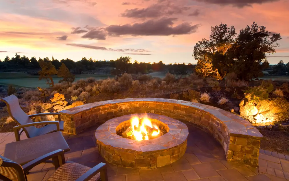 burning fire pit