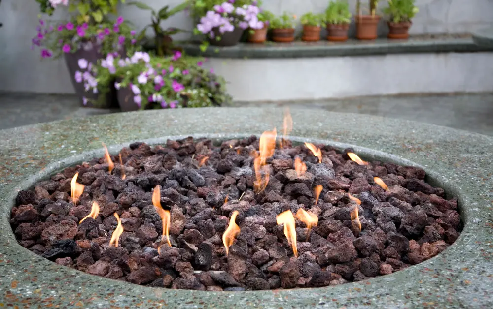burning ember in fire pit