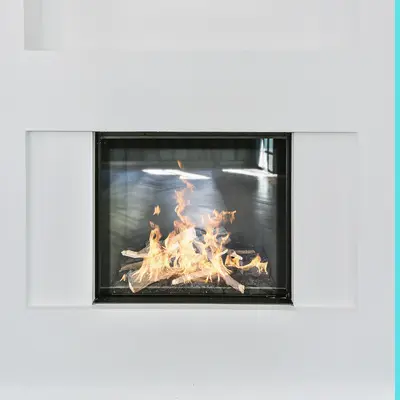 electric fireplace on wall