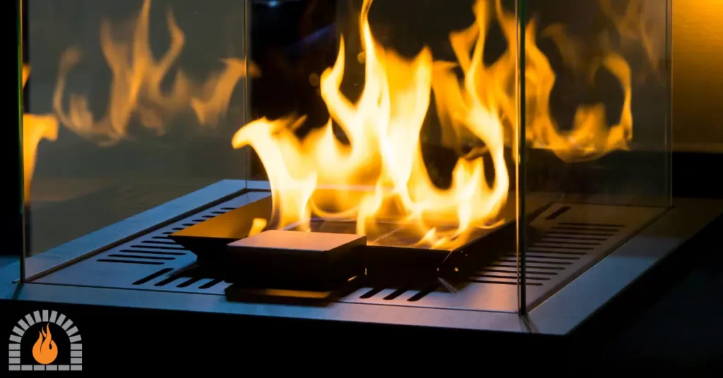 Yellow Flame on a Gas Fireplace