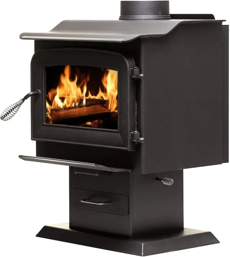 Pedestal Wood Burning Stove, Black