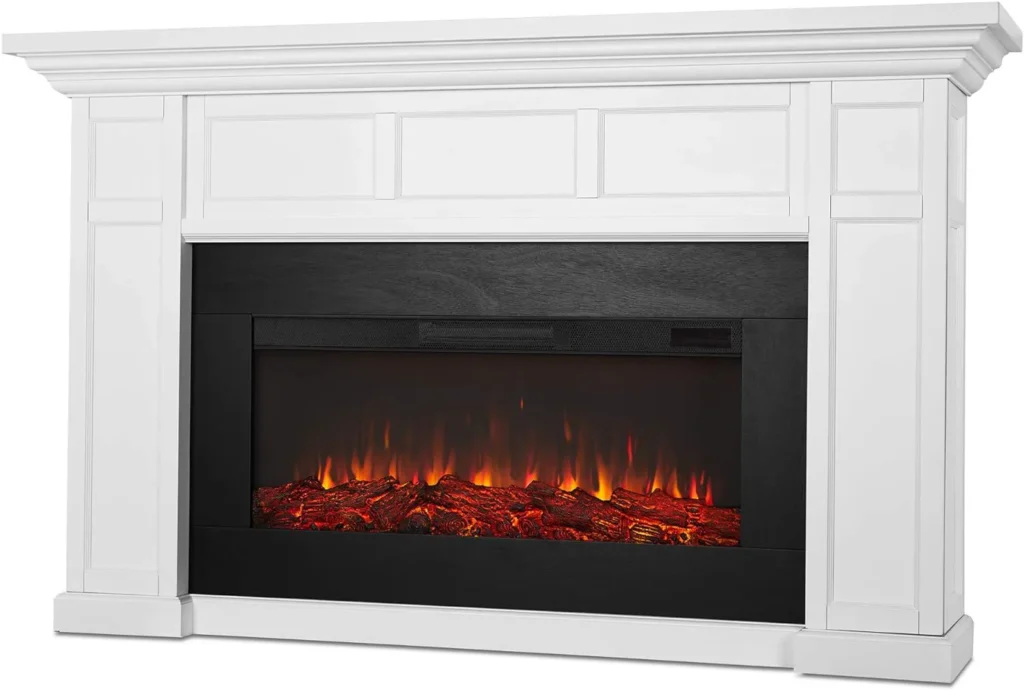 Real Flame White Alcott Landscape Electric Fireplace