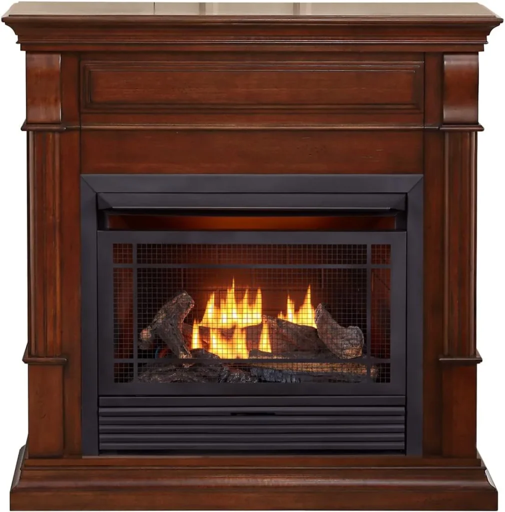 Duluth Forge Ventless Gas Fireplace System with Mantle.