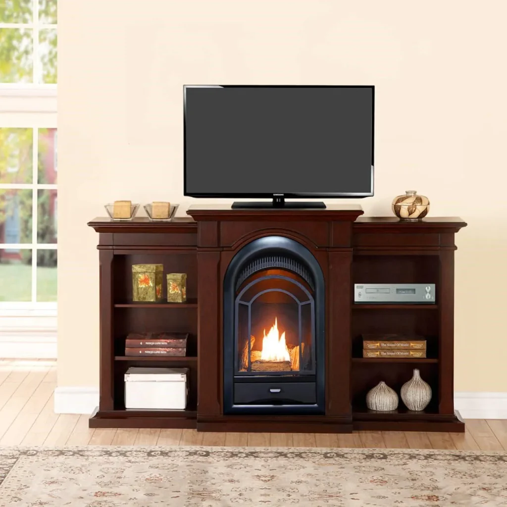 ProCom 4 Fire Logs Gas Fireplace System with Mantle