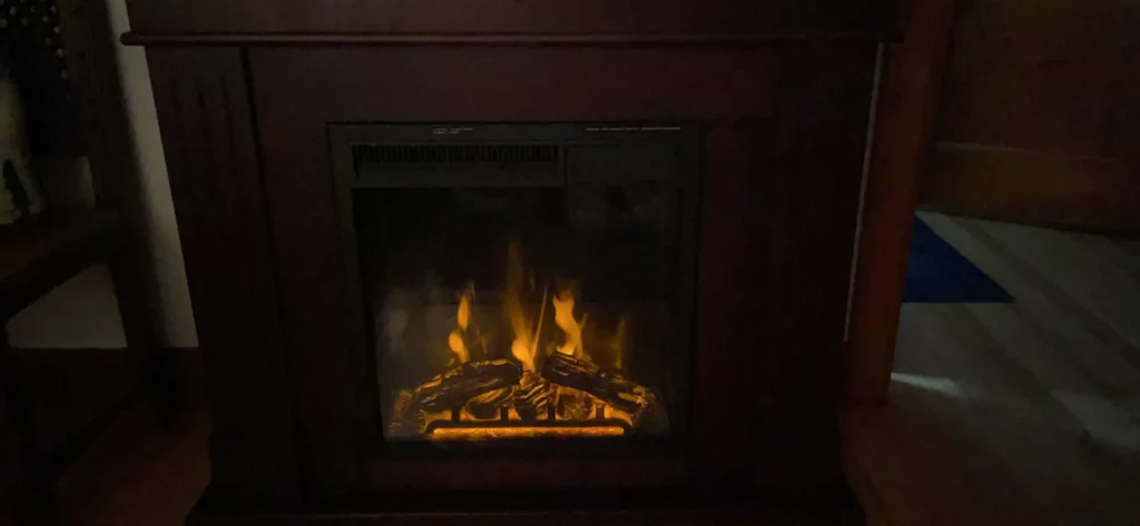 black electric fireplace