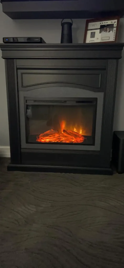 black electric fireplace 