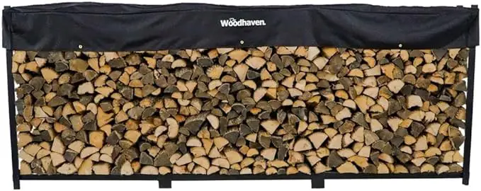 12 Foot 3/4 Cord Woodhaven Outdoor Firewood Rack.