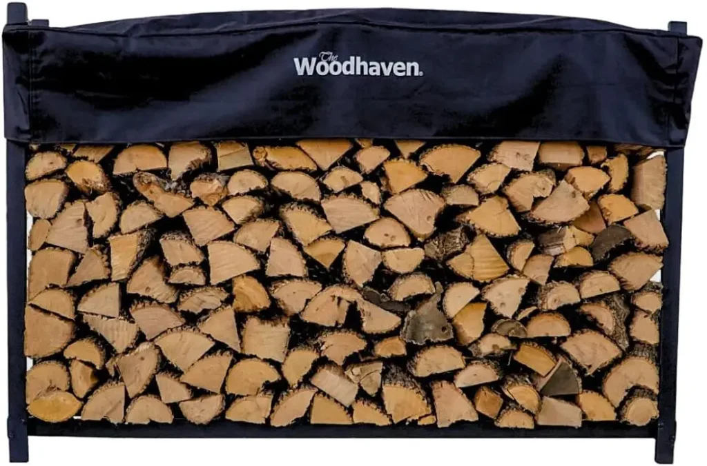 6 Foot Woodhaven Black Heavy Duty Firewood Rack.