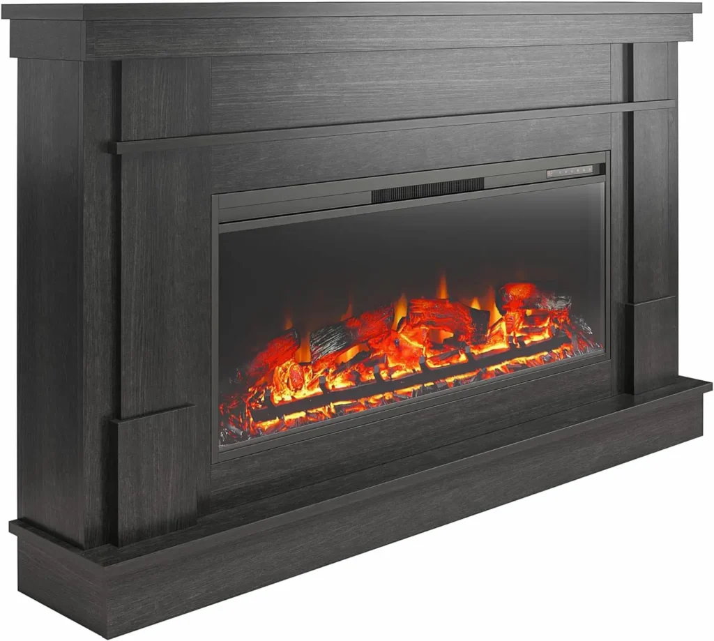 Ameriwood Home Black Oak Mantel Electric Fireplace