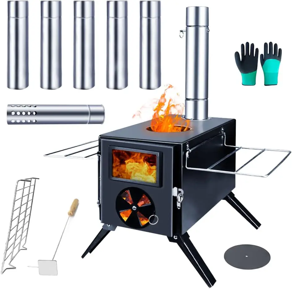 Fitinhot Upgraded Titanium Surface Wood Burning Stove