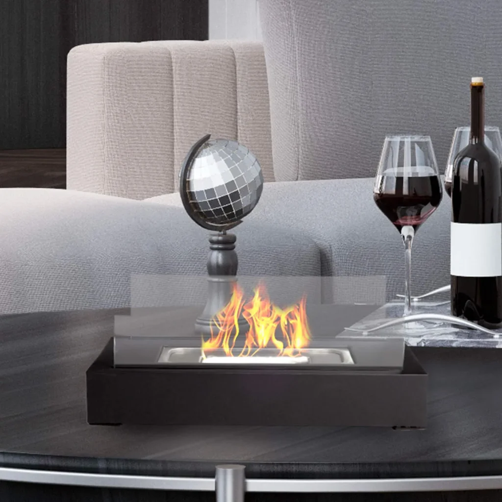 Northwest Bio Ethanol Rectangular Tabletop Fireplace with 360-View