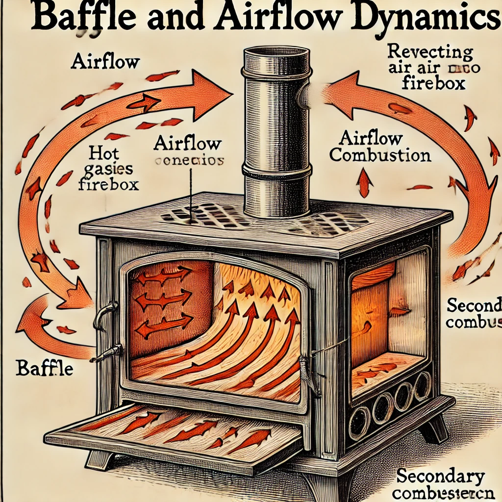 wood stove baffle design