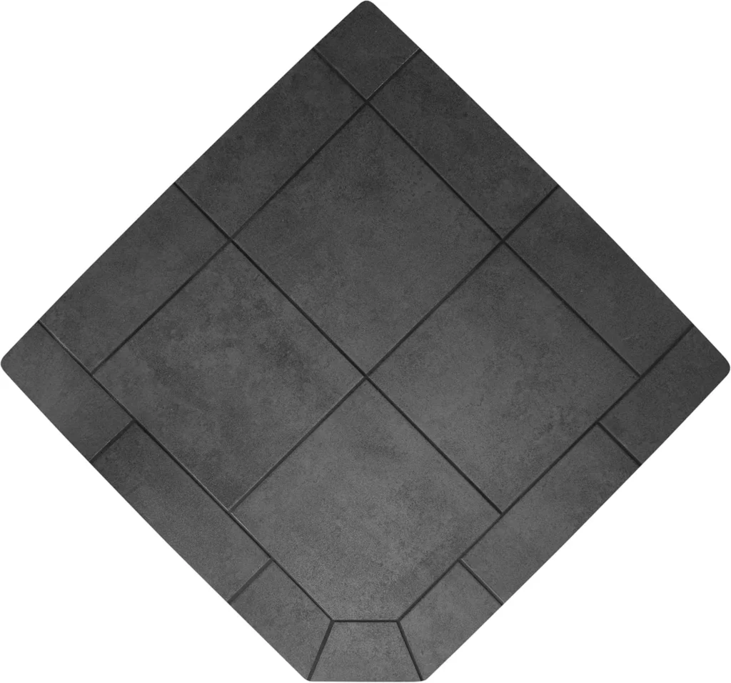 Midnight Black Corner Hearth Pad