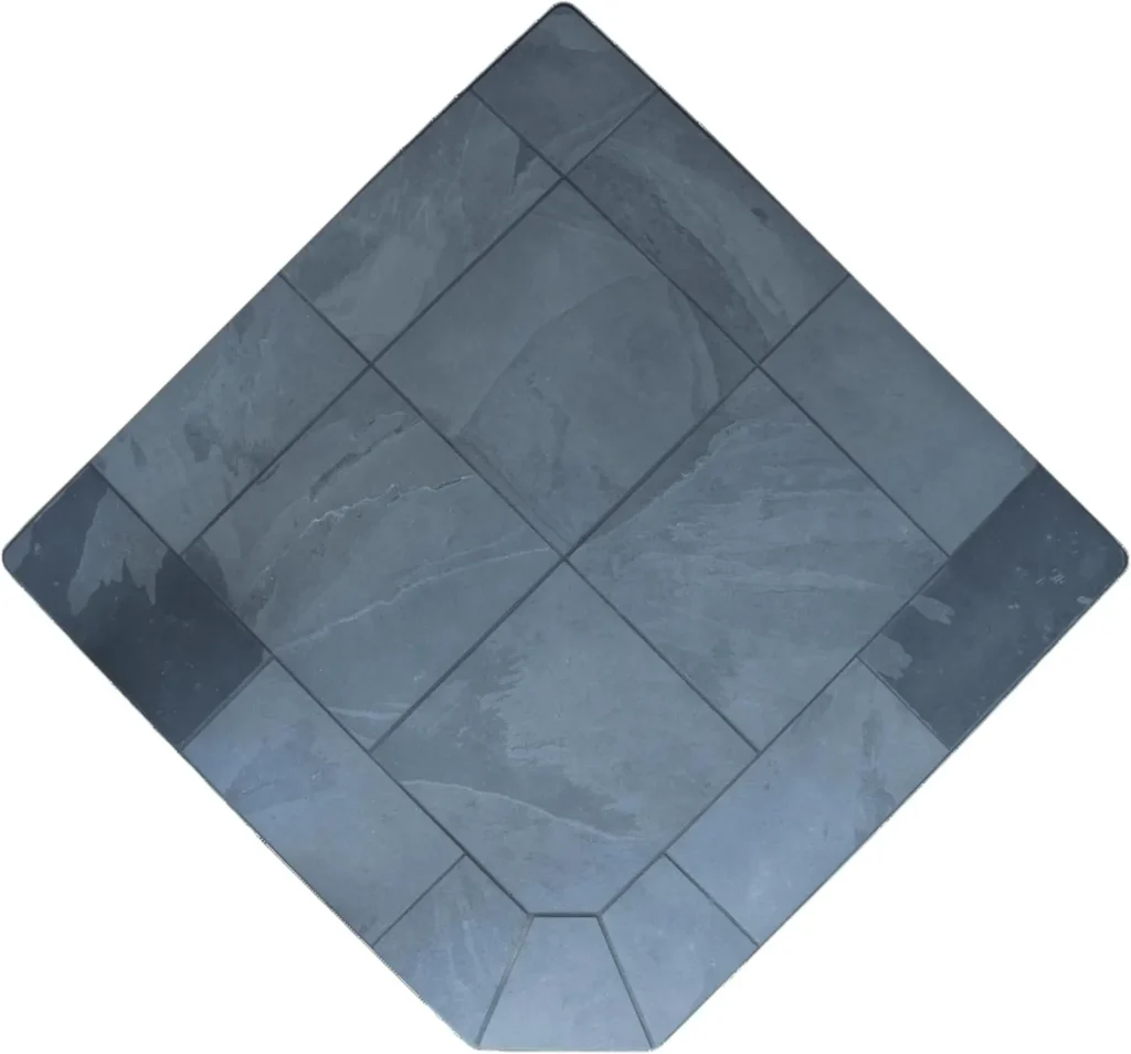 Smokey Grey Slate Pellet Stove Corner Hearth Pad