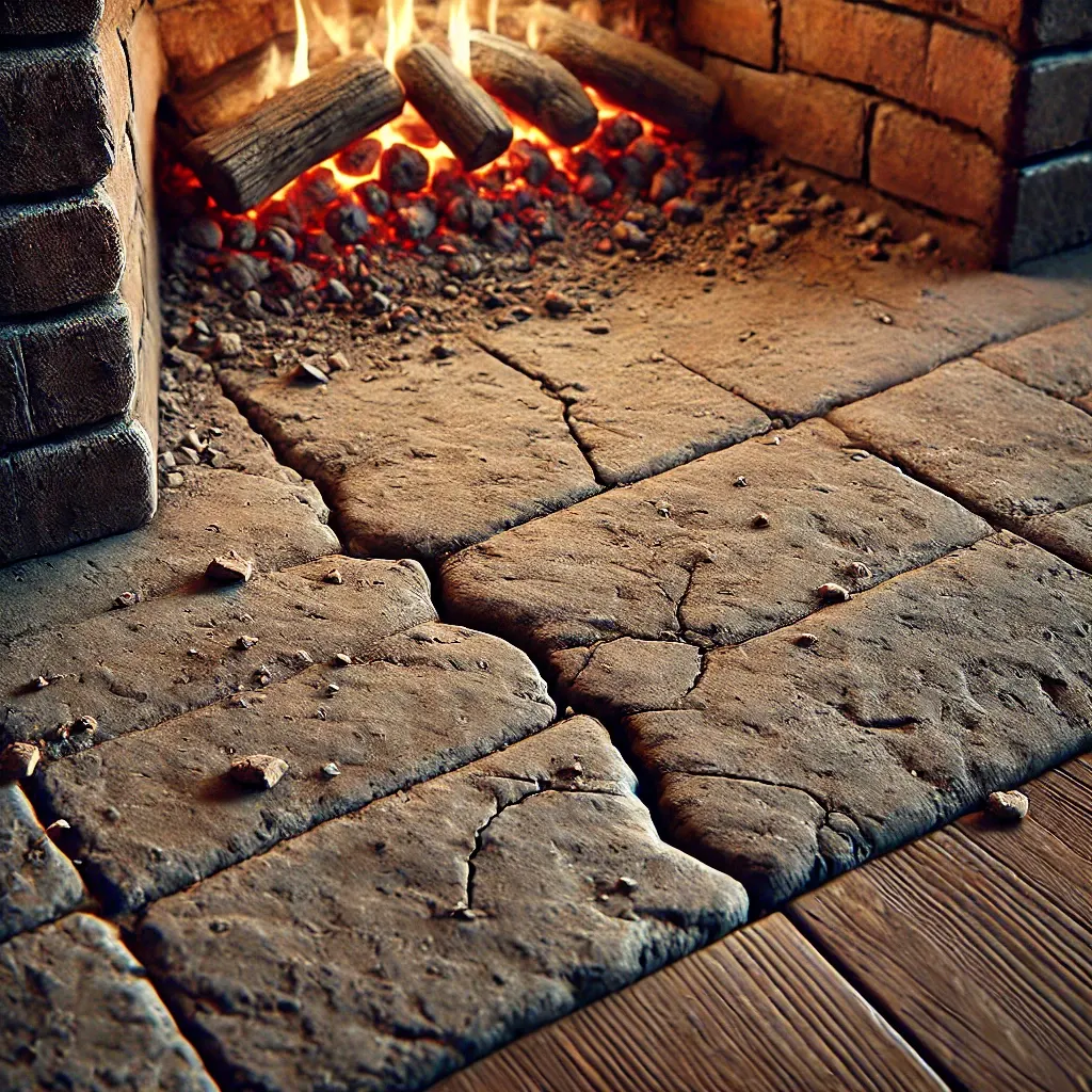 Wood Burning Fireplace Floor Crumbling