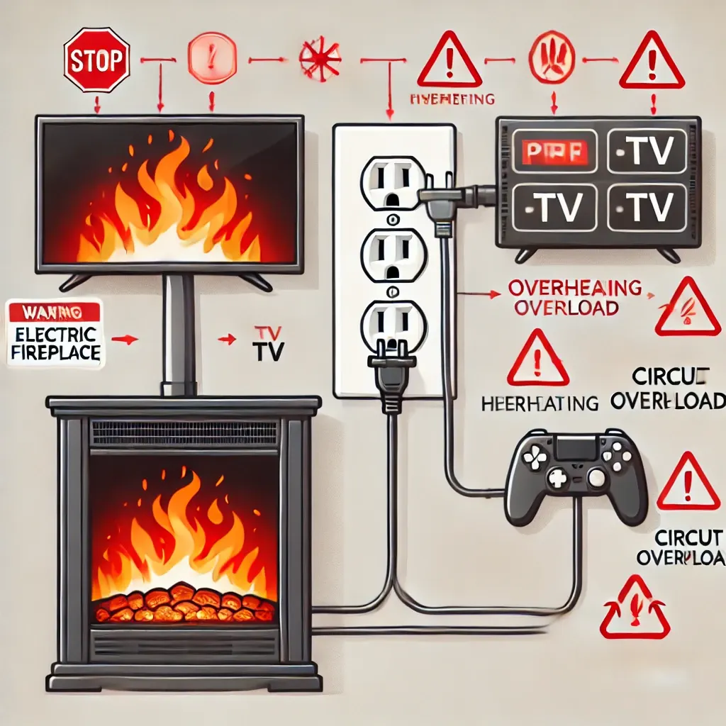 Electric Fireplace and TV on Same Outlet