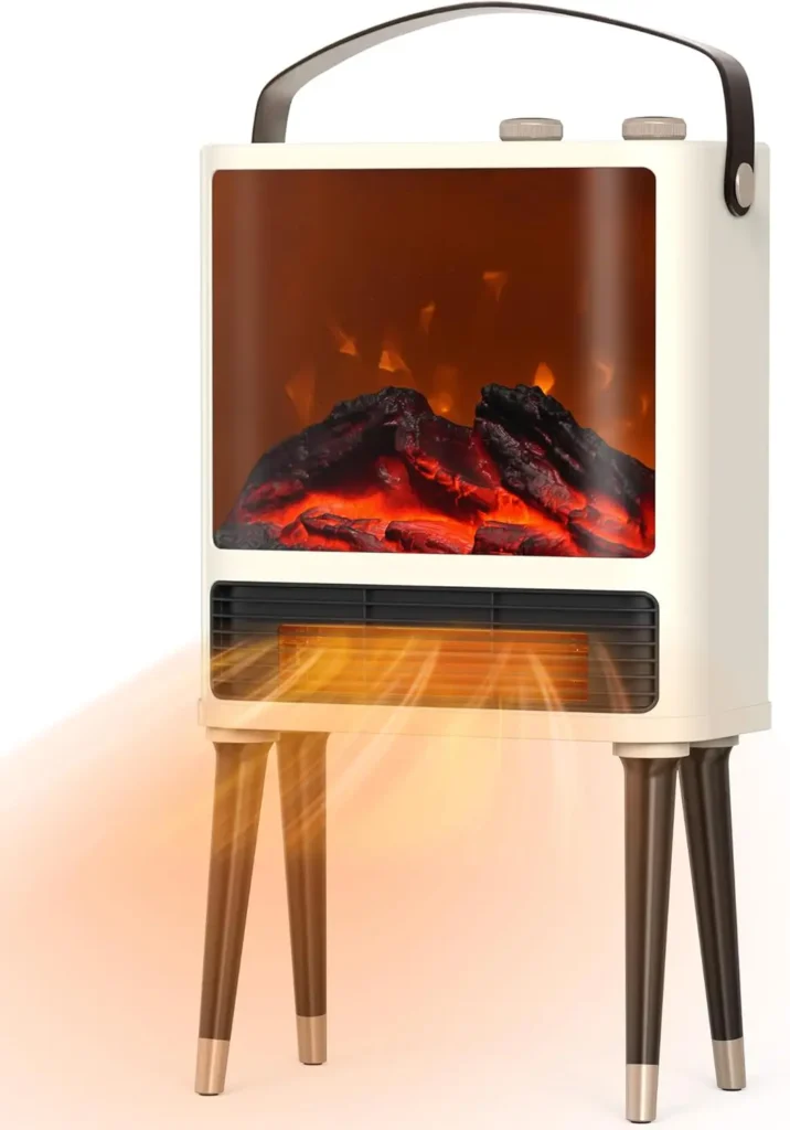 1500W Fireplace Heater Electric with Realistic 3D Flame