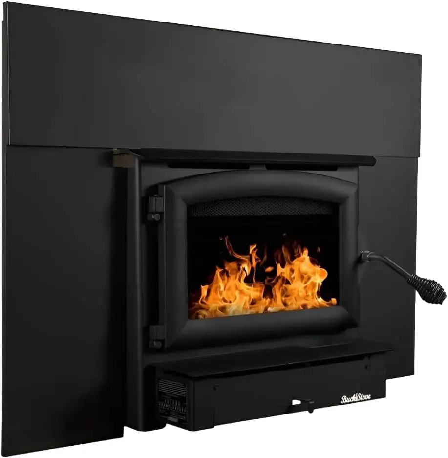 52,400 BTUs Wood Stove Fireplace Insert with 12" Faceplate Trim Kit