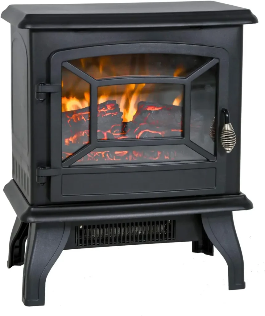 FDW Electric Fireplace Heater 20" Freestanding Fireplace Stove Portable Space Heater