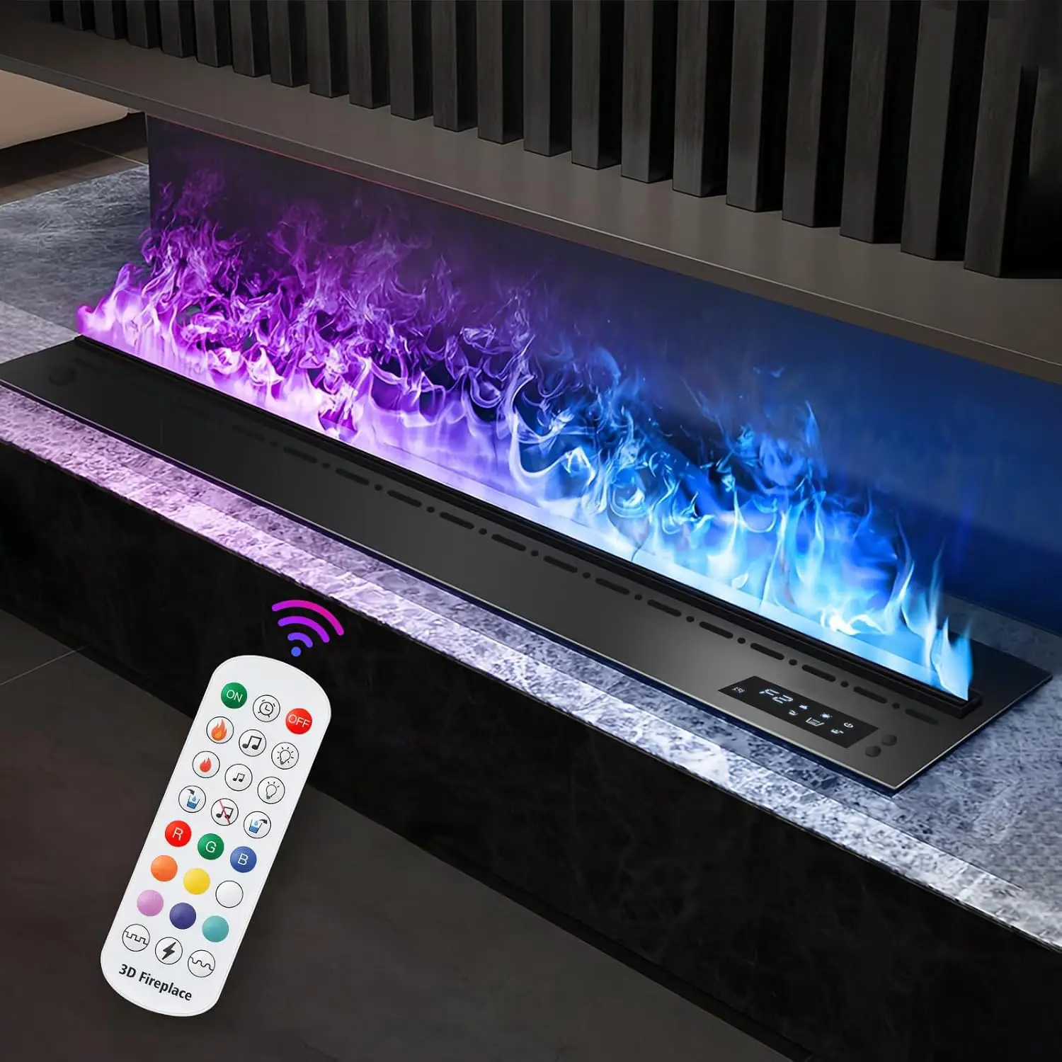 Mexhom 3D Water Vapor Fireplace Multicolour with Realistic Flames