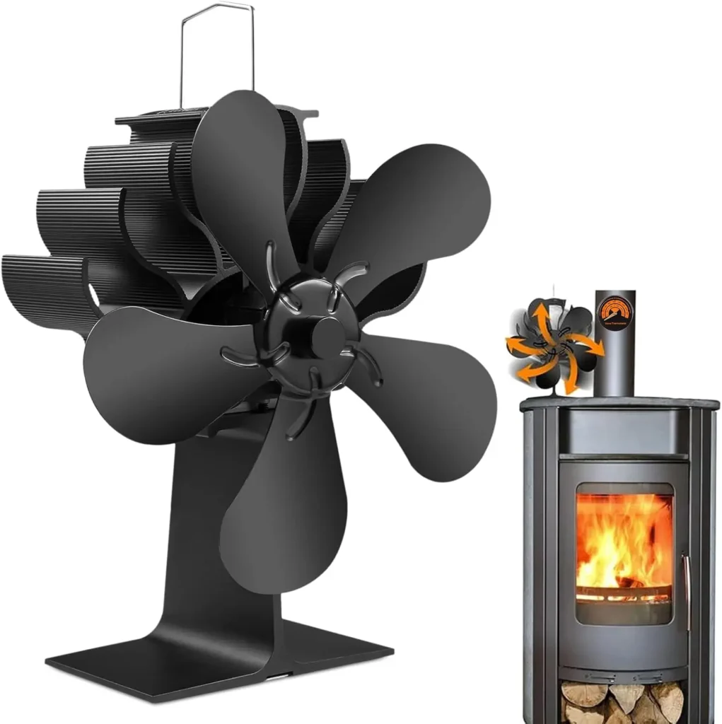 PYBBO 5 Blades Wood Burner Eco Fan 