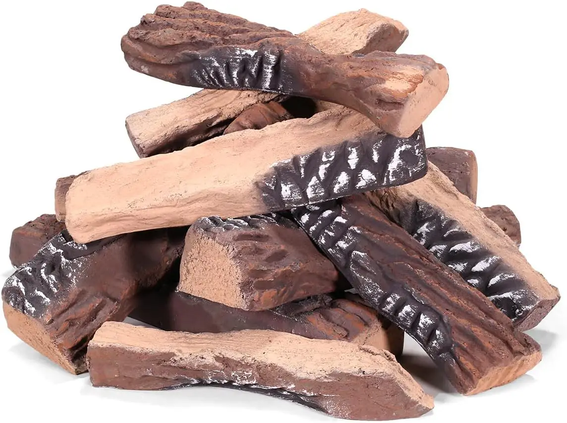 Barton 10-Piece Faux Fireplace Logs