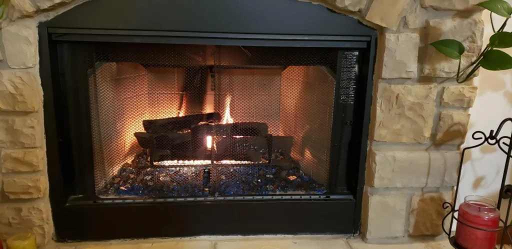 Ceramic 10-Piece Ventless Gas Fireplace Logs