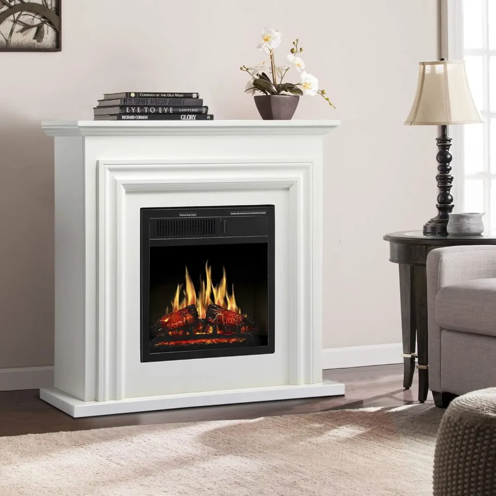 JAMFLY Electric Fireplace with Mantel Freestanding Fireplace