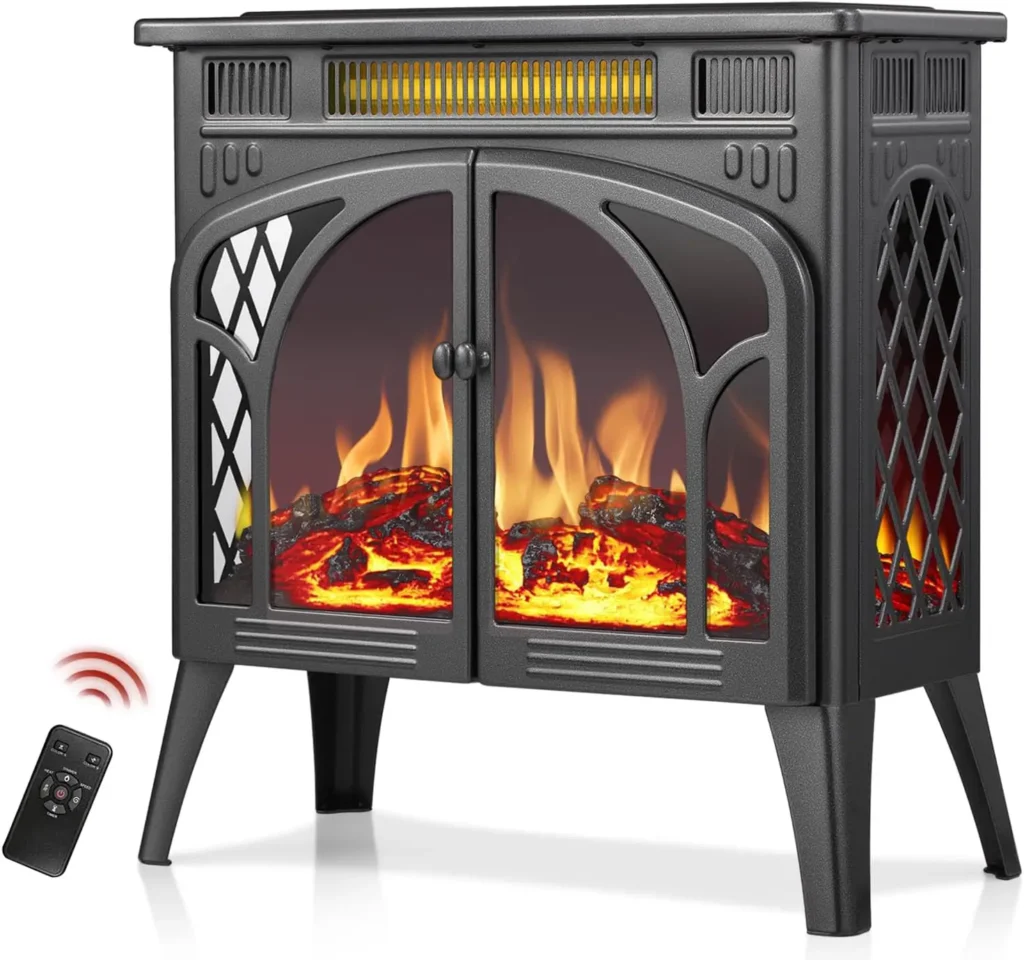 R.W. FLAME Electric Fireplace Stove Heater with Remote Control