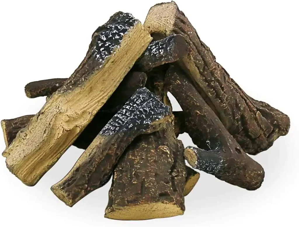 Utheer Vented & Vent-Free Ceramic Gas Logs for Fireplace