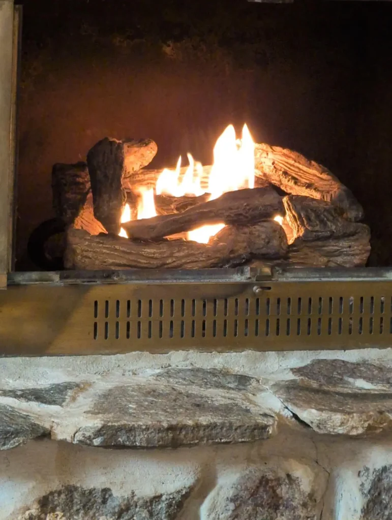 Ventless gas fireplace logs