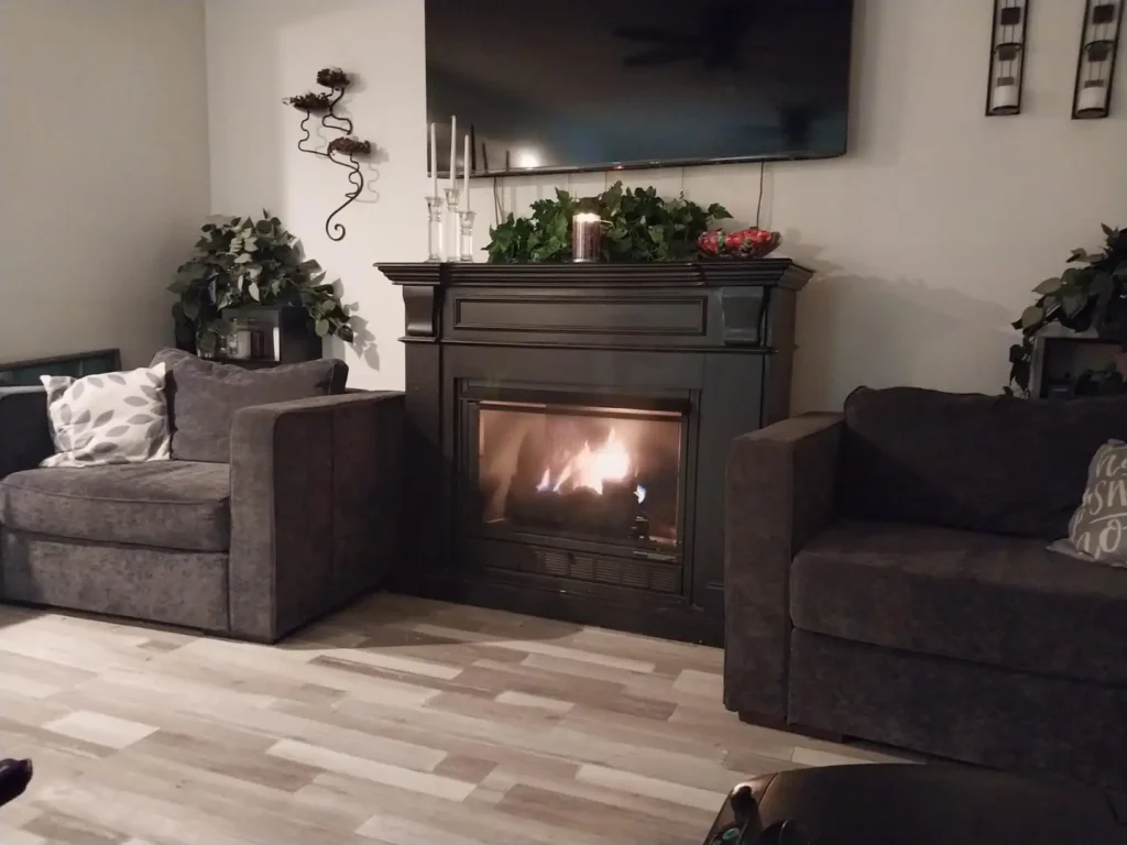 Ventless gas fireplace logs