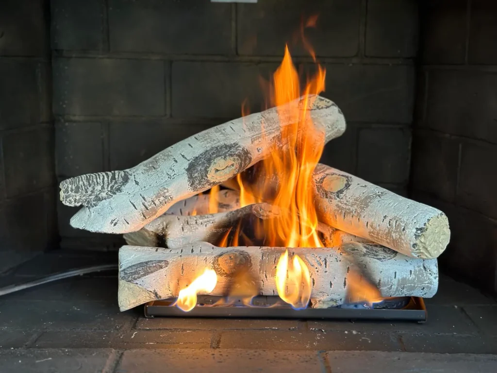 unvented natural gas fireplace logs
