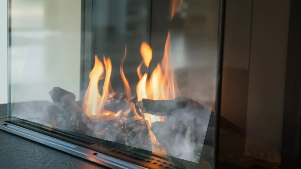 Gas Fireplace White Residue