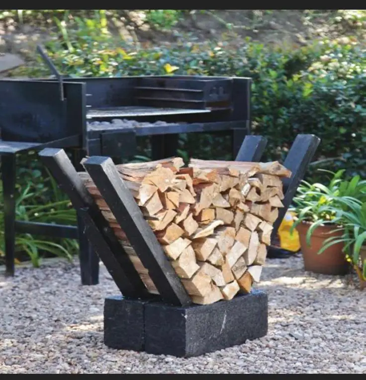 Cinder Block Firewood Rack