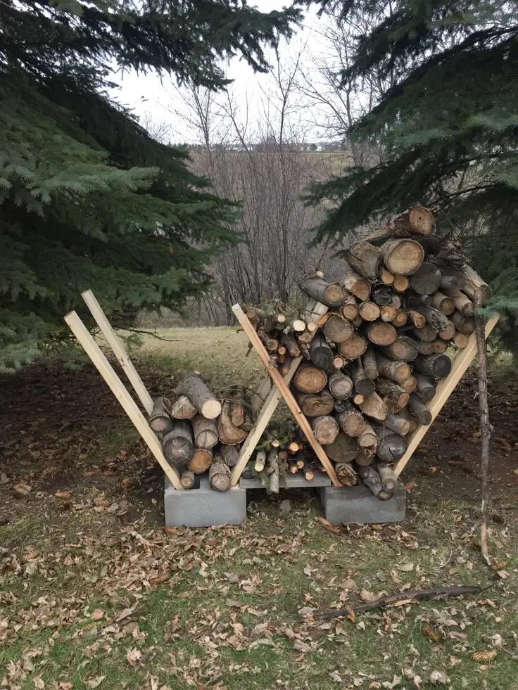 Cinder Block Firewood Rack