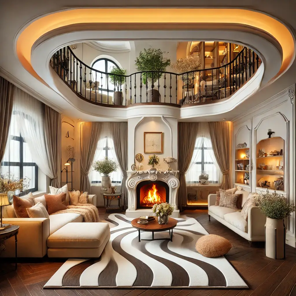 Fireplace in an Awkwardly Shaped Living Room