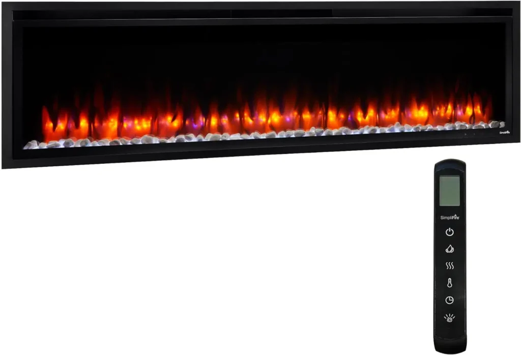 SimpliFire 60-Inch Allusion Electric Fireplace Platinum