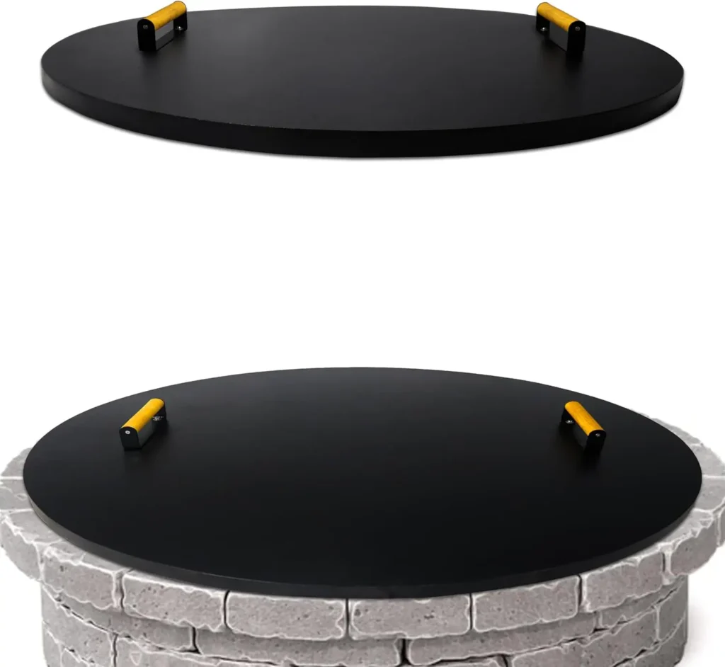 Simond Store Round Rust Resistant Metal Fire Table Cover