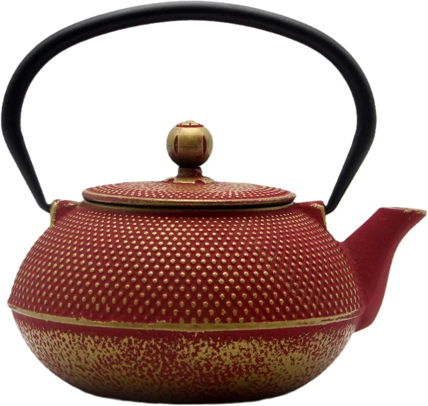 Cast Iron Teapot Tea Kettle for Wood Stove with Stainless Steel Infuser