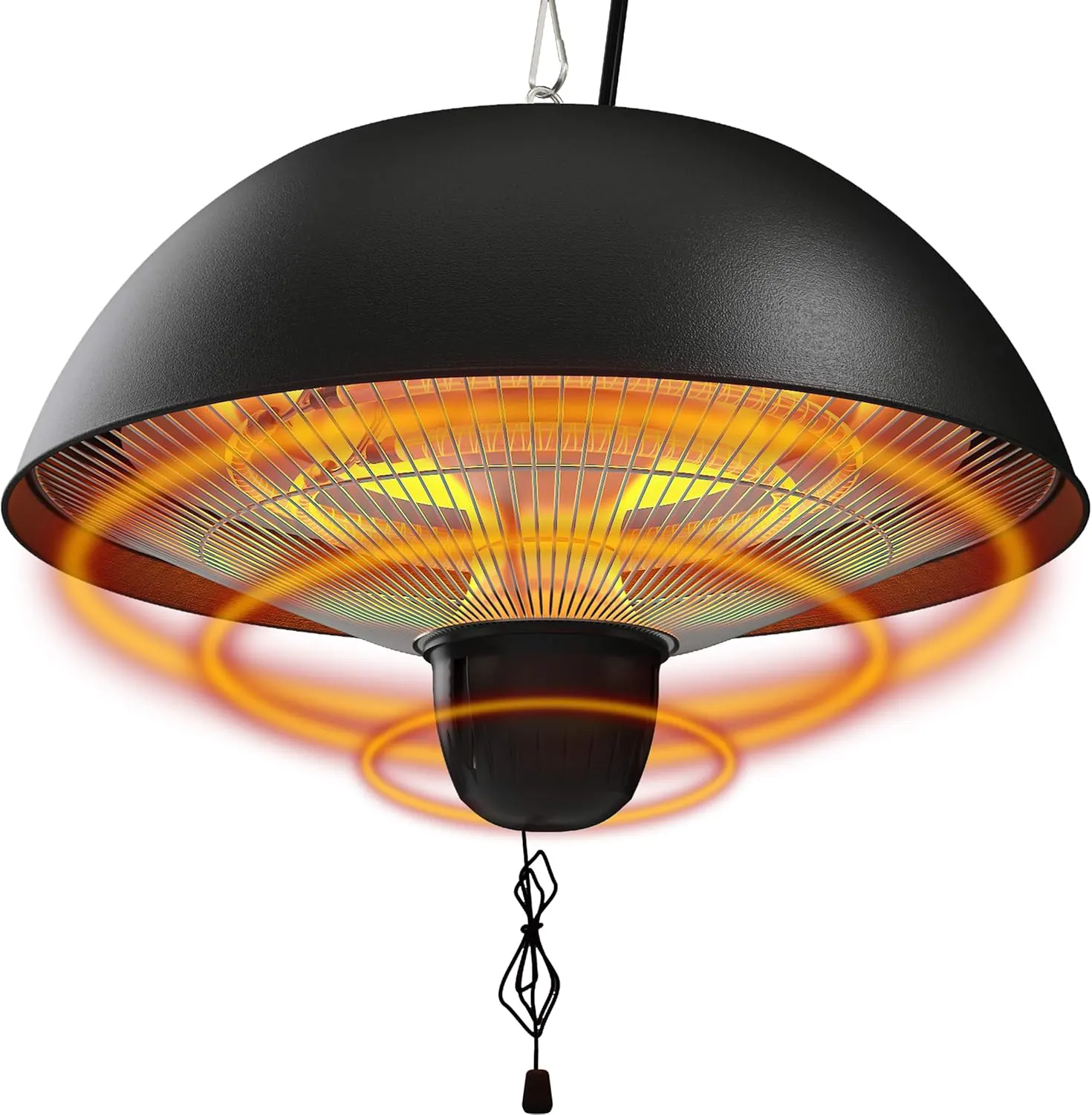 Electric Infrared Hanging Patio Heater with 3 Adjustable Modes 600W 900W 1500W.