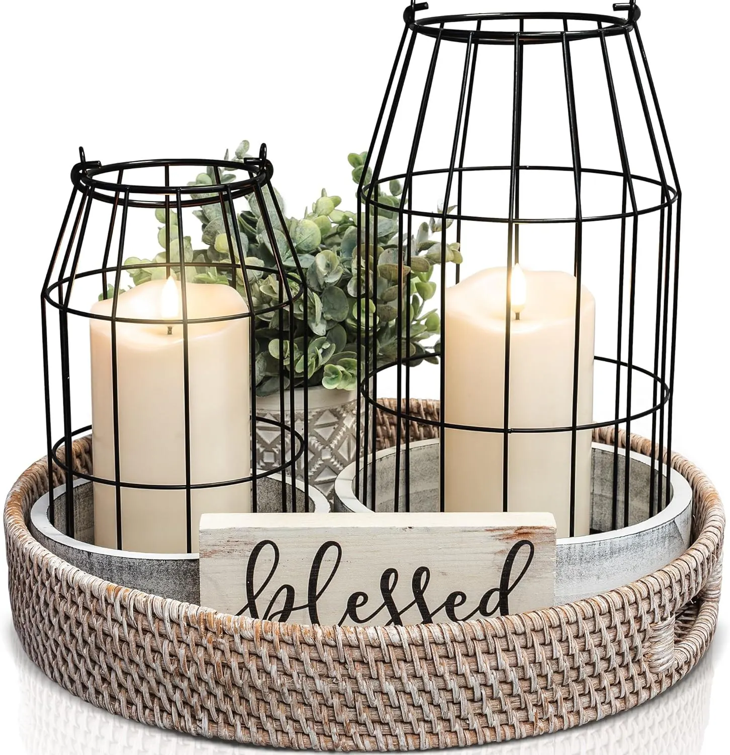 Rustic 2 - Stylish Decorative Lanterns for Your Fireplace Mantle