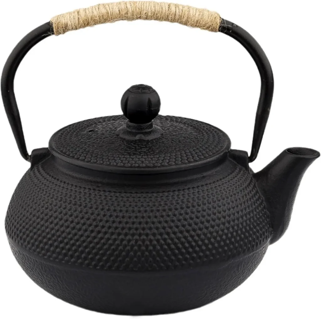 Tetsubin Cast Iron Stovetop Tea Kettle with Enameled Interior