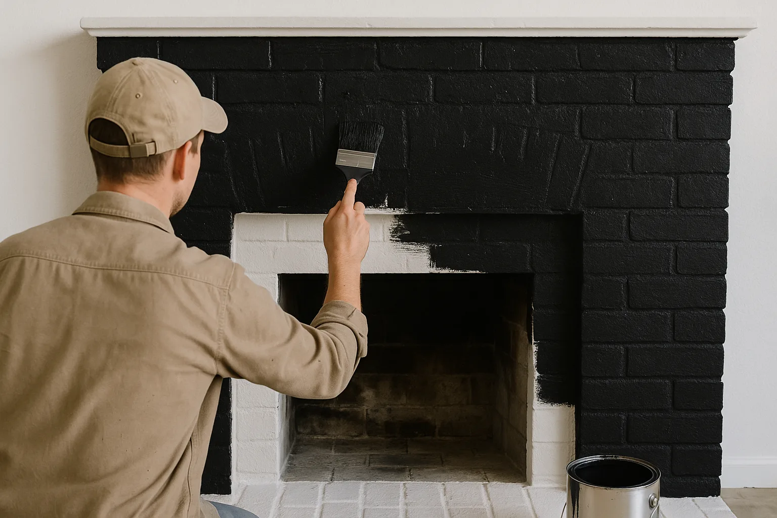 Black Fireplace Paint
