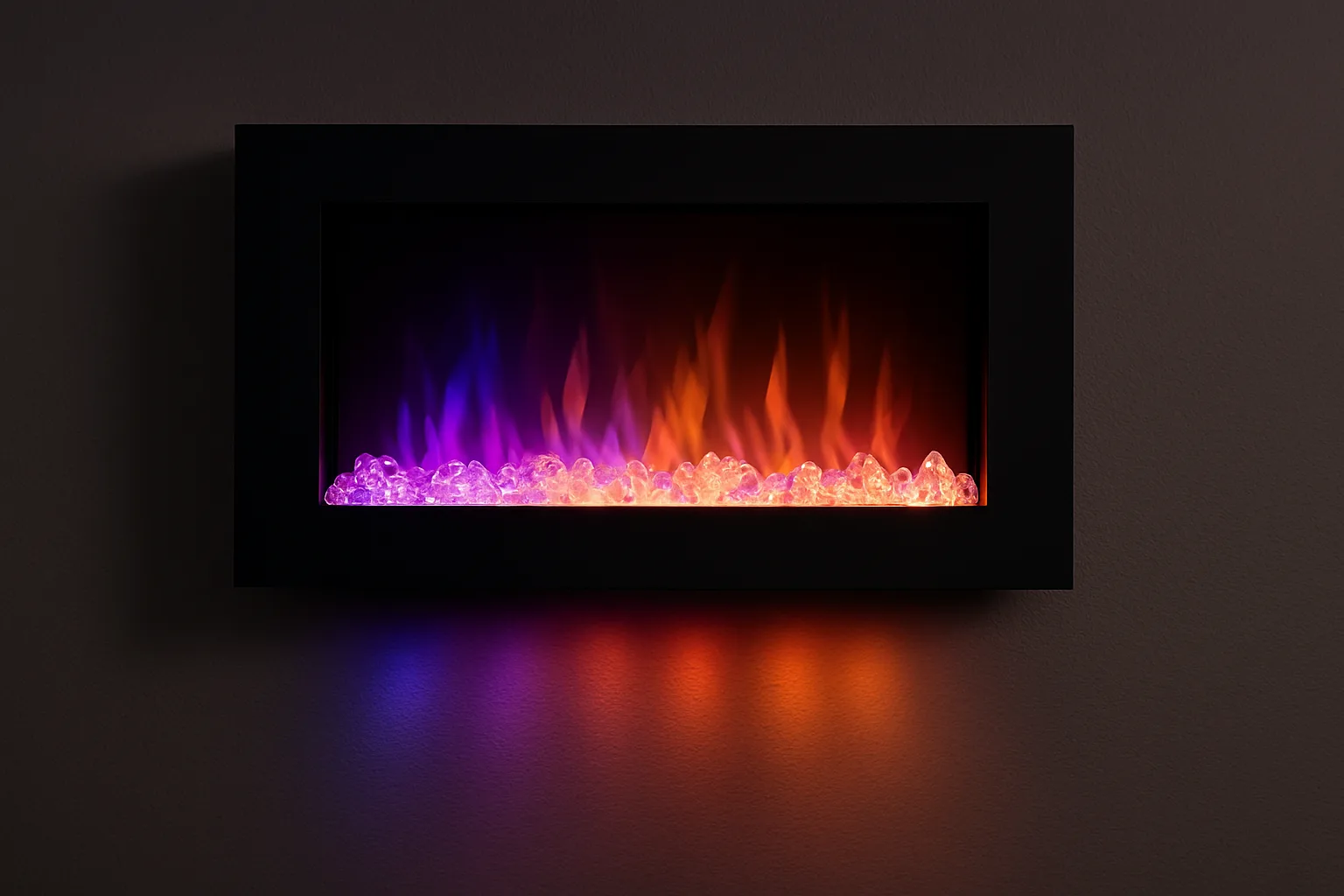 How to hide LED reflections in wall-mounted electric fireplaces