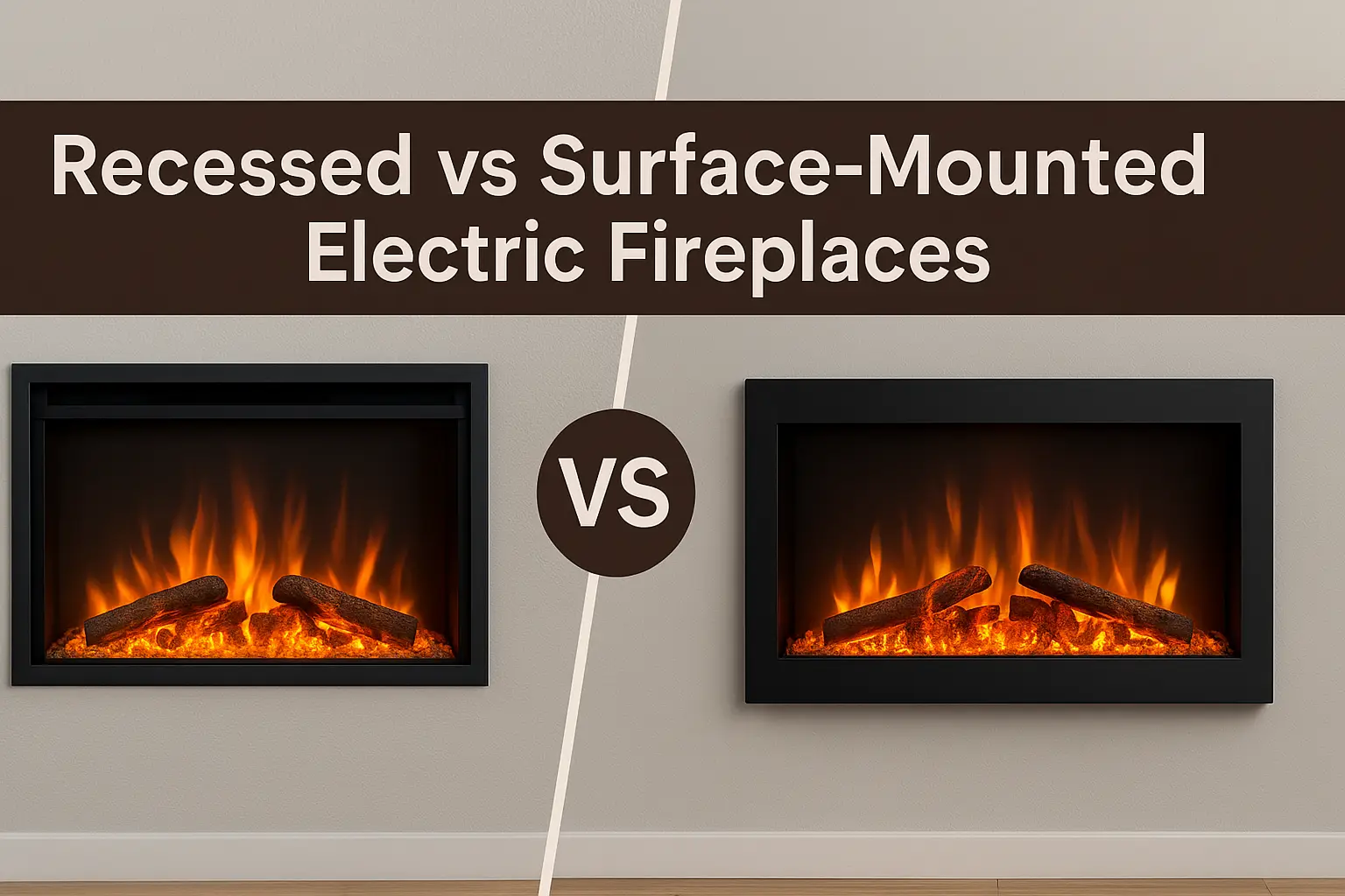 Recessed vs Surface-Mounted Electric Fireplace