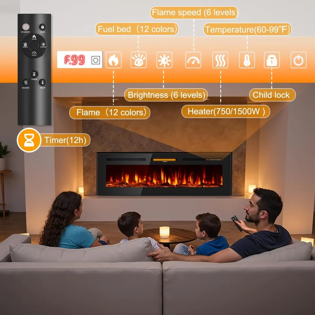 60 Inch Electric Fireplace