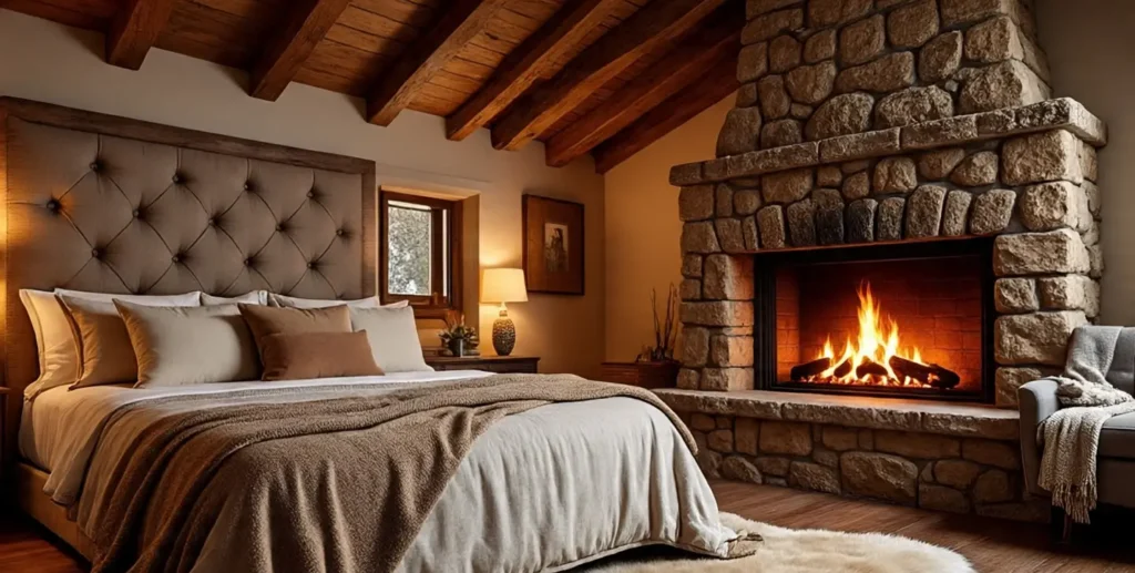 Bedroom with Fireplace