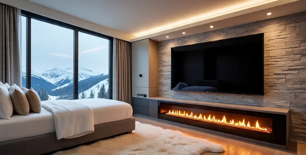 Bedroom with Fireplace