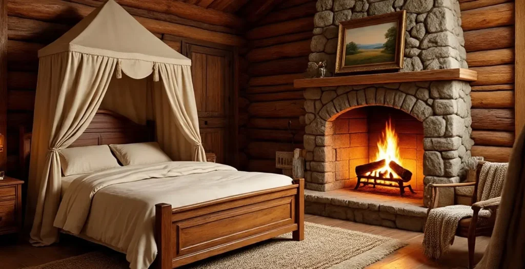 Bedroom with Fireplace